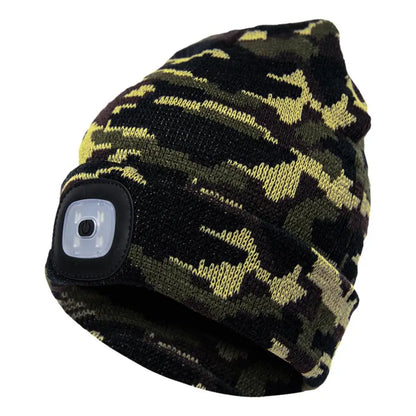 LED Lighted Beanie Cap Hip Hop Winter Hat Knit Warm Hunting Camping Running Hat Men Women Outdoor Fishing Camping Fishing Caps