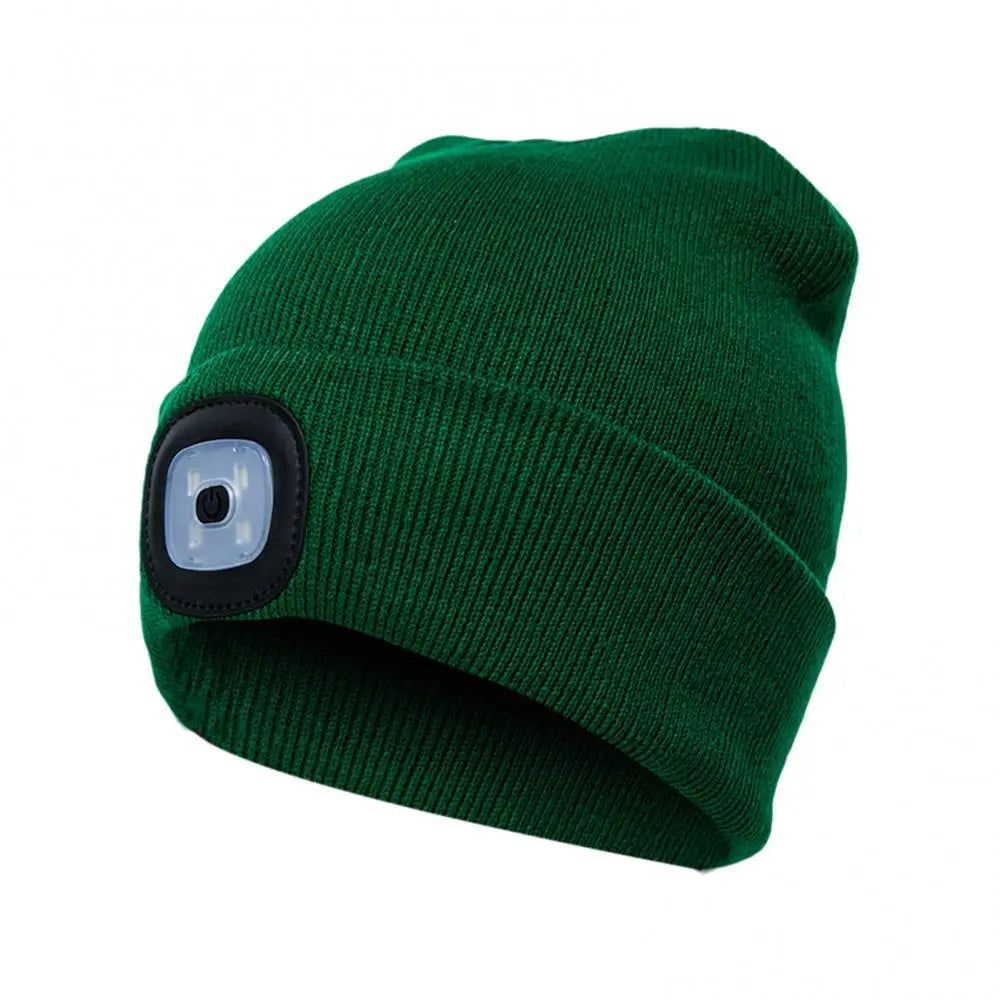 LED Lighted Beanie Cap Hip Hop Winter Hat Knit Warm Hunting Camping Running Hat Men Women Outdoor Fishing Camping Fishing Caps