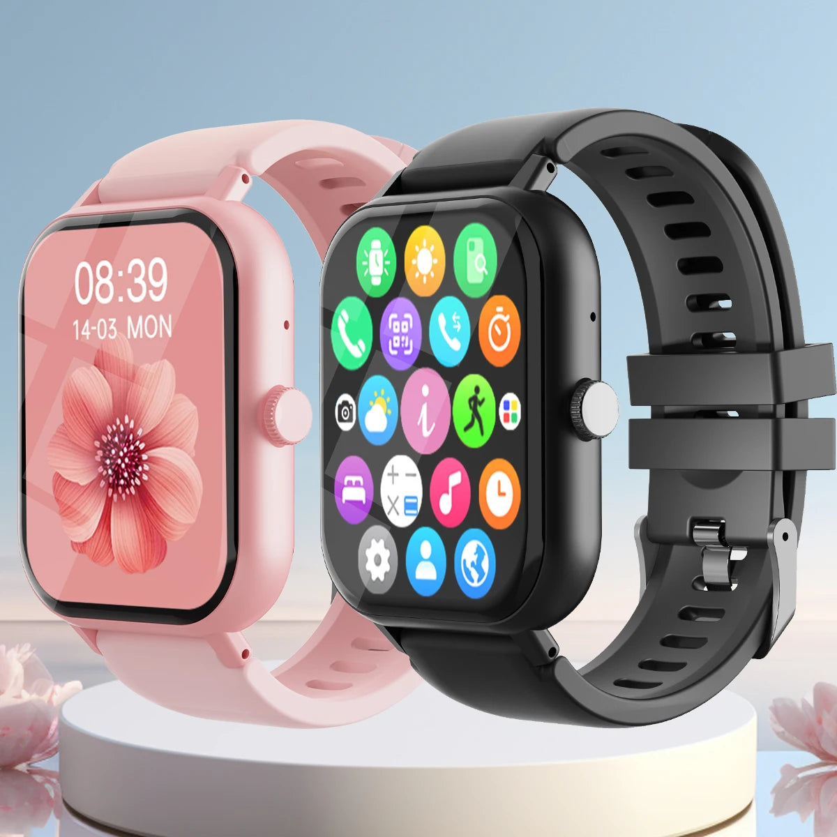 1.99" Bluetooth Call Smart Watch Men Women Full Touch Screen Sports Fitness Pedometer Smartwatch for Android Iphone