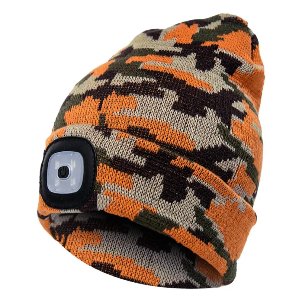 LED Lighted Beanie Cap Hip Hop Winter Hat Knit Warm Hunting Camping Running Hat Men Women Outdoor Fishing Camping Fishing Caps