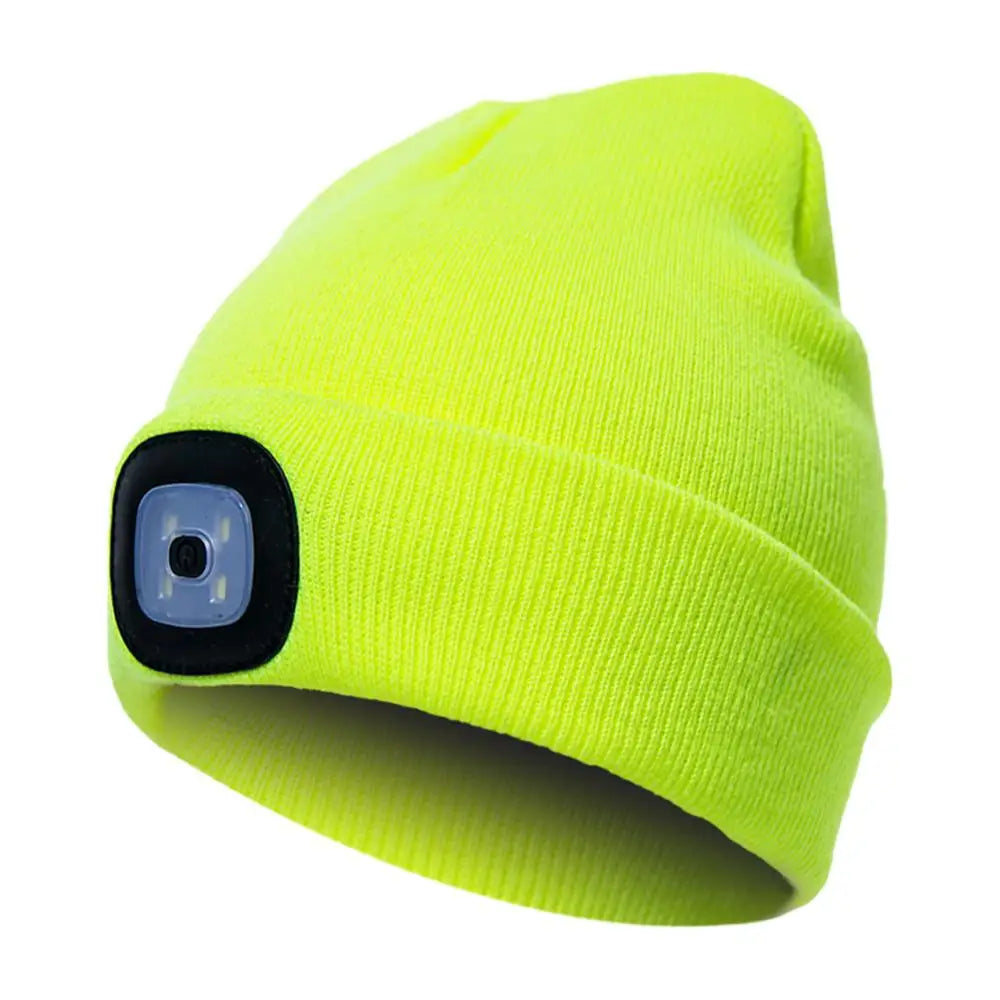 LED Lighted Beanie Cap Hip Hop Winter Hat Knit Warm Hunting Camping Running Hat Men Women Outdoor Fishing Camping Fishing Caps