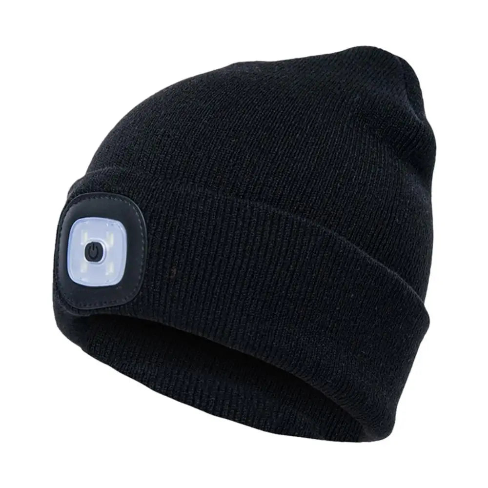 LED Lighted Beanie Cap Hip Hop Winter Hat Knit Warm Hunting Camping Running Hat Men Women Outdoor Fishing Camping Fishing Caps