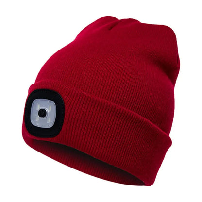 LED Lighted Beanie Cap Hip Hop Winter Hat Knit Warm Hunting Camping Running Hat Men Women Outdoor Fishing Camping Fishing Caps